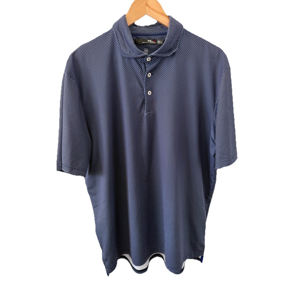 RLX Ralph Lauren Polo Shirt Mens Large Navy Blue Golf Wicking Performance